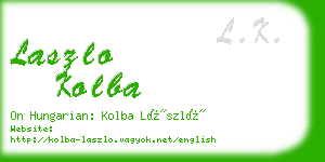 laszlo kolba business card